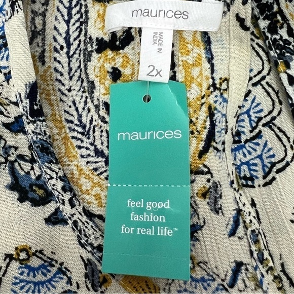 Maurice’s Women’s Pullover Boho Peasant Top Sz 2X Multi Colors Flutter Sleeves - Picture 8 of 16